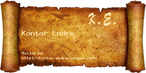 Kontor Endre névjegykártya